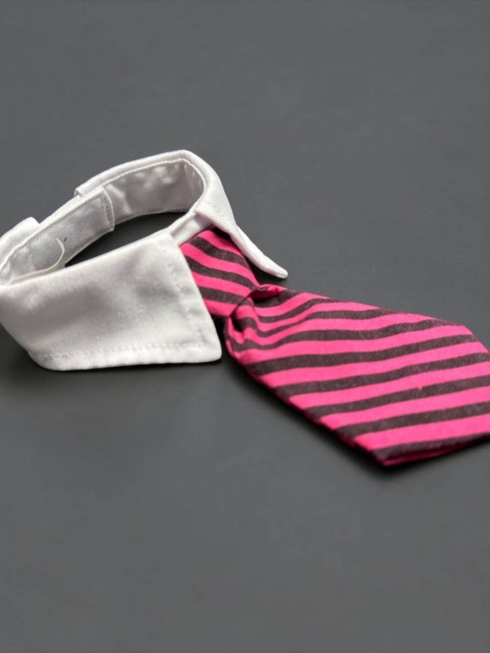 Dog Bow Tie Collar Hot Pink Black Stripe Adjustable Pet Tie NWOT - Picture 6 of 16